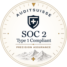 Auditsuisse SOC 2 Type 1 Compliant seal