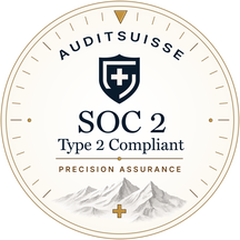 Auditsuisse SOC 2 Type 2 Compliant seal